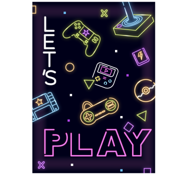 Neoncontroles nerd rolgordijn - TenStickers