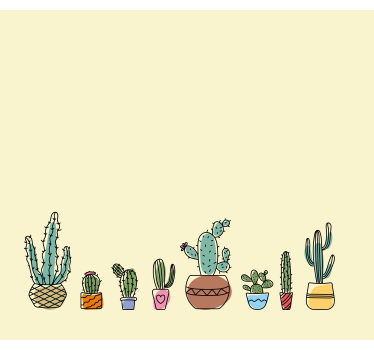 Getekende stijl Cactus jaloezie - TenStickers
