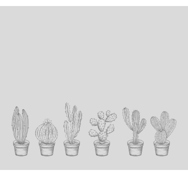 Grijze tinten Cactus jaloezie - TenStickers