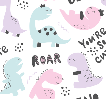 Prinses dino dinosaurus rolgordijn - TenStickers