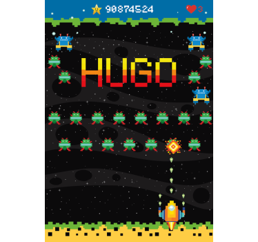 8 bits arcadescherm nerd rolgordijn - TenStickers