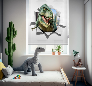 3D boze T-rex Rolgordijn kinderkamer - TenStickers