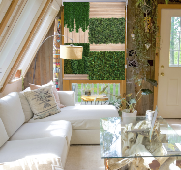Verticale tuin met hout rolgordijn - TenStickers