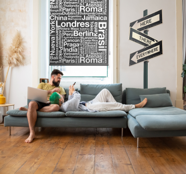 Rolgordijnen tekst Steden - TenStickers