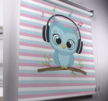Muzikale uilillustratie rolgordijn dieren - TenStickers