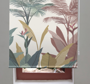 Rolgordijnen bomen print Terracotta tropische planten - TenStickers