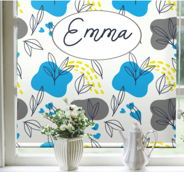 Aangepaste bloemennaam rolgordijn bloemen en planten - TenStickers