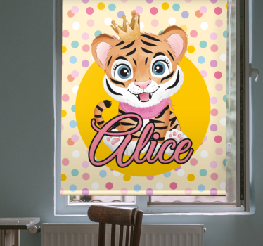 Aangepaste babytijger kinderkamer rolgordijn - TenStickers