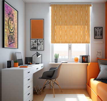 Abstract patroon Oranje rolgordijn - TenStickers