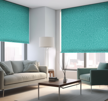 Abstracte krabbels Rolgordijn turquoise - TenStickers
