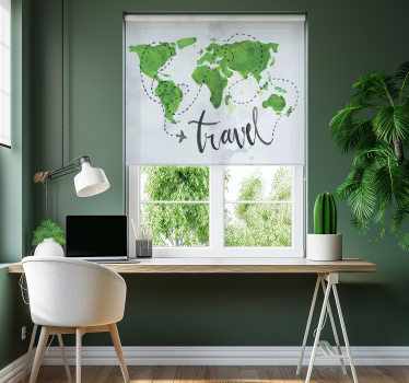Aquarel reizen Jalozie wereldmap - TenStickers