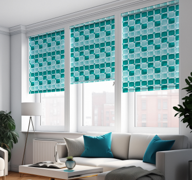 Aquarel tegels rolgordijn woonkamer - TenStickers