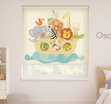 Kinderkamer rolgordijn met ontwerp van noah's ark - TenStickers