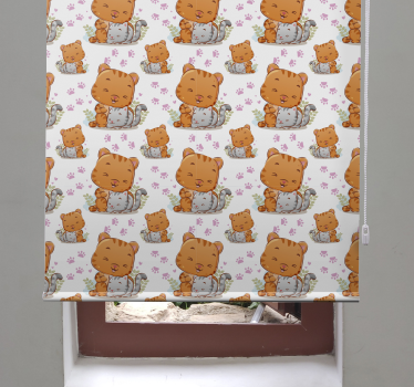 Babykatten patronen kinderkamer rolgordijn - TenStickers