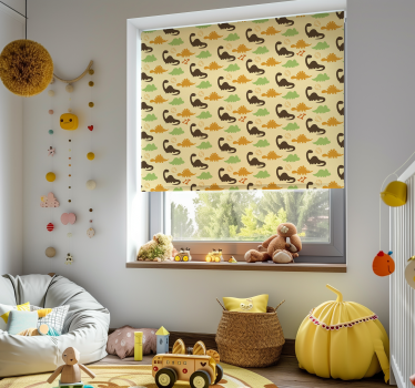 Beige achtergrond dinosaurus rolgordijn - TenStickers