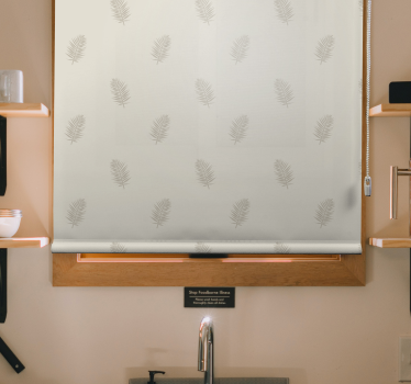 Beige bladpatroon rolgordijn bloemen en planten - TenStickers
