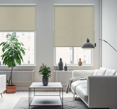Beige stoffentextuur rolgordijn woonkamer - TenStickers