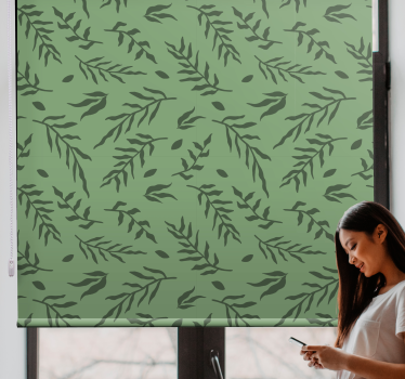 Bladpatroon detail rolgordijn bloemen en planten - TenStickers