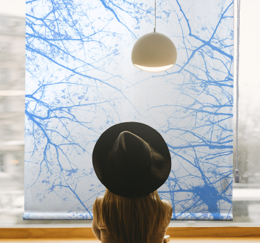 Blauwe boomtakken rolgordijn bomen - TenStickers