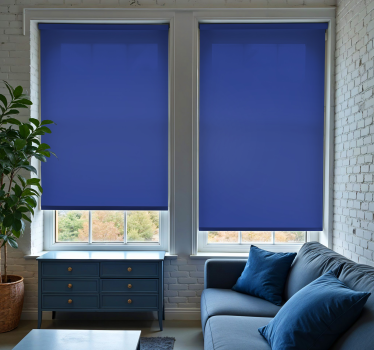 Blauwe klein rolgordijn woonkamer - TenStickers