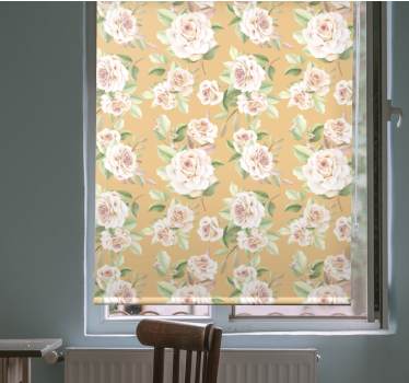Bloeiende rozenpatroon rolgordijn bloemen en planten - TenStickers
