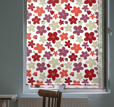 Levendig printpatroon rolgordijn bloemen en planten - TenStickers