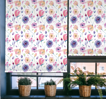 Bloemboeket ontwerp rolgordijn bloemen en planten - TenStickers