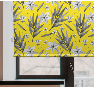 Bloemen botanisch motief rolgordijn bloemen en planten - TenStickers