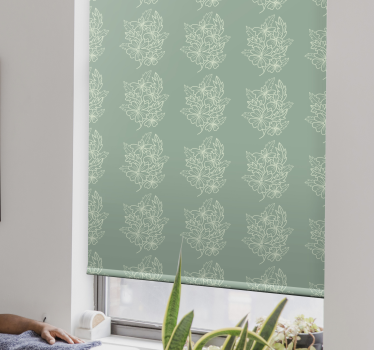 Bloemenblad patroon rolgordijn bloemen en planten - TenStickers
