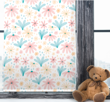 Bloemenpatroon met madeliefjes rolgordijn bloemen en planten - TenStickers