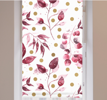 Bloemenstippenpatroon rolgordijn bloemen en planten - TenStickers