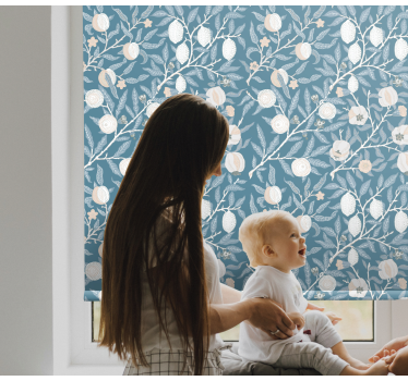 Bloementakken ontwerp rolgordijn bloemen en planten - TenStickers