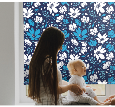Bloementhema stijl rolgordijn bloemen en planten - TenStickers