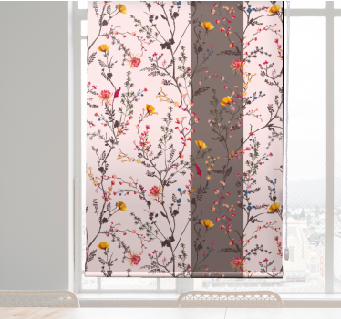Elegant vogelmotief rolgordijn bloemen en planten - TenStickers