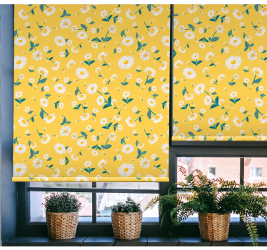 Bloemige zonnige blind rolgordijn bloemen en planten - TenStickers