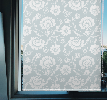Grijs motief verfijning rolgordijn bloemen - TenStickers