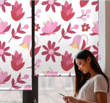 Bloemstukpatroon rolgordijn bloemen en planten - TenStickers