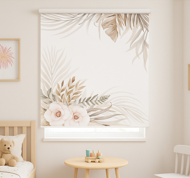 Boho sierlijke bloemen kinderkamer rolgordijn - TenStickers