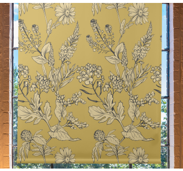 Botanisch bloementhema rolgordijn bloemen en planten - TenStickers
