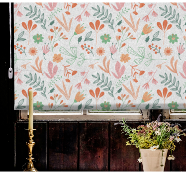 Botanisch oase concept rolgordijn bloemen en planten - TenStickers