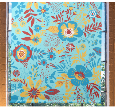 Botanische patroonweergave rolgordijn bloemen - TenStickers