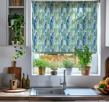 Botanische stijl Cactus rolgordijn - TenStickers