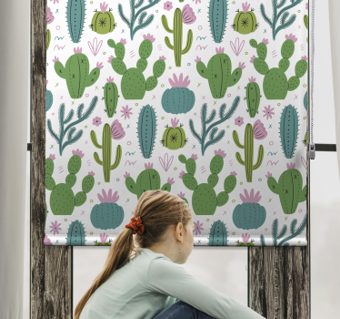 Cactussen illustratie patroon Cactus jaloezie - TenStickers