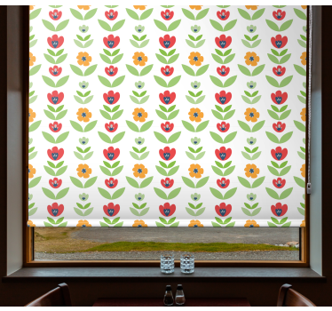 Charmant bloemenpatroon rolgordijn bloemen en planten - TenStickers