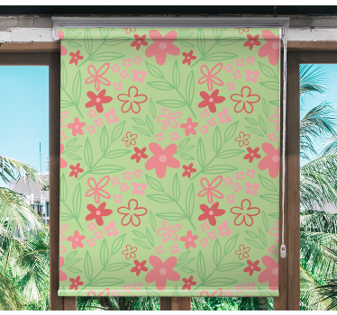 Charmant bloementhema rolgordijn bloemen en planten - TenStickers