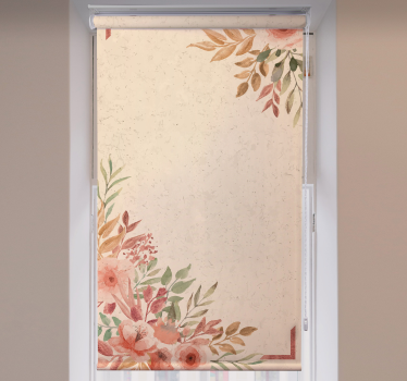 Charmante beige rand rolgordijn bloemen - TenStickers