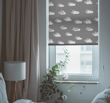 Cumulus wolkenpatroon rolgordijn grijs - TenStickers