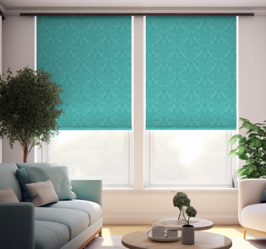 Damast Rolgordijn turquoise - TenStickers
