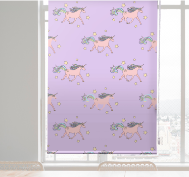 Dansende eenhoorns patroon rolgordijn dieren - TenStickers
