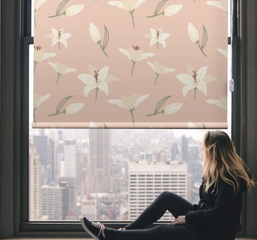 Delicaat bloemenpatroon rolgordijn bloemen en planten - TenStickers